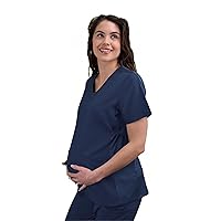 Green Town Scrubs for Women - Maternity V-Neck Scrub Top, 2 Pockets, Lightweight, Stretch Fabric, Easy Care