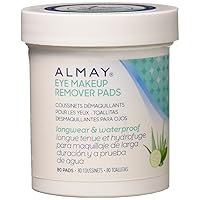 Almay Longwear & Waterproof Eye Makeup Remover Pads, 80 Count