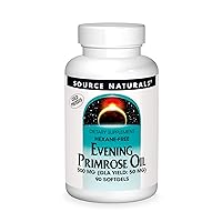 Source Naturals Evening Primrose Oil - Hexane-Free - 500mg - GLA Yield: 50 mg - Cold-Pressed - 90 Softgels