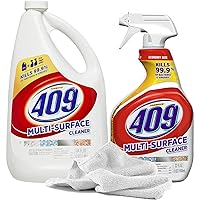 Towel + 409 Multi Surface Cleaners Bundle | 32oz Spray Bottle & 64oz Refill Jug | All Purpose House Cleaner for Kitchen, Bathroom, Homes