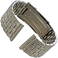 20mm Hirsch Titanium Security Fold Over Clasp Straight End Men's Watch Band 50200