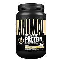 Animal 100% Whey Protein Powder – Whey Blend for Pre- or Post-Workout, Recovery or an Anytime Protein Boost– Low Sugar – Vanilla, 1.8 lb