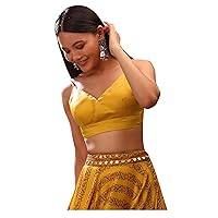 Women's Readymade Satin Blouse For Sarees Indian Bollywood Designer Padded Stitched Crop Top Choli