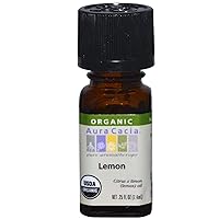 Aura Cacia, Oil Essential Lemon Organic, 0.25 Fl Oz