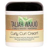 Curls Waves Natural - Curly Curl Cream | Extreme Curl Definition Hair Styling Gel | No Build-up or Frizz | 100% Paraben Free | Shea Butter & Sage - 6oz (U016) 6Pack