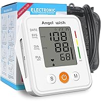 Portable-Small Blood-Pressure Monitors for Home-Use - White Travel BP Machine Blood Pressure Cuff Automatic Arm High Blood Pressure Monitors for Adult with Large Screen Voice Broadcast, angel wish
