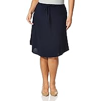Star Vixen Women's Tie-Waist Ity Stretch A-line Mid-Length Skirt