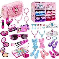 Meland Little Girl Toys - Toddler Pretend Makeup Kit & Princess Dress Up Clothes for Little Girls, Gift for Girls Age 3,4,5,6