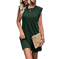 SALENT Womens Summer Dresses 2024 Casual Loose Fit Cap Sleeve Basic T Shirt Mini Beach Dress for Women