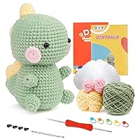 atcdfuw Crochet Thread,Cute Animal Kits Starter Pack with Yarn Crochet Accessories Crochet Animal Kits, DIY Crochet Kits for Beginners