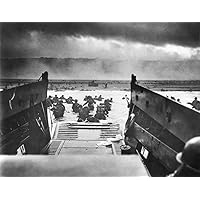 World War Ii D-Day (1944) Nmen Of Company E 16Th Infantry Regiment 1St US Infantry Division Landing On Omaha Beach Normandy France From The Landing Craft Uss Samuel Chase On D-Day 6 June 1944 Photogra