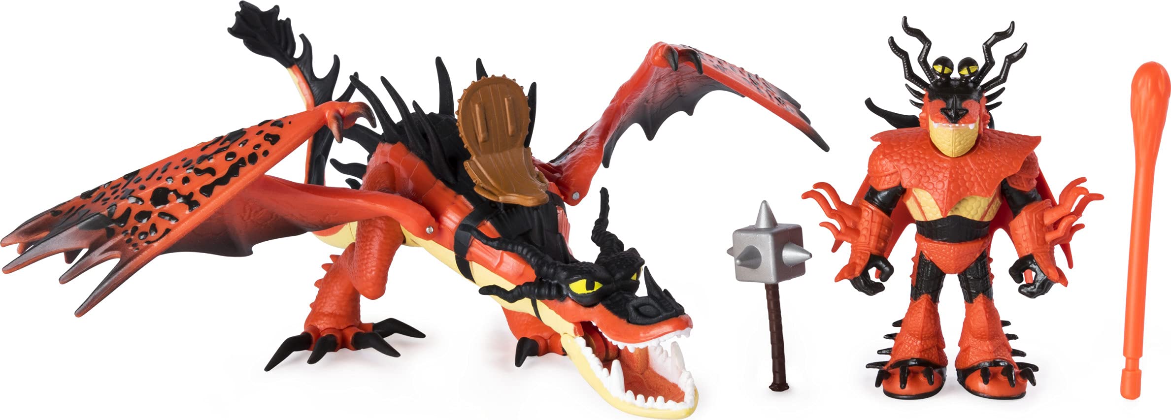 DreamWorks Dragons, Hookfang and Snotlout, Dragon with Armored Viking Figure, for Kids Aged 4 and Up