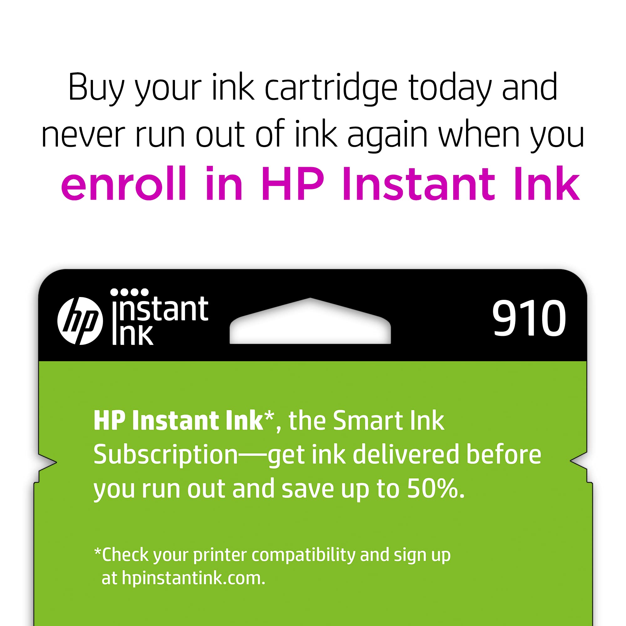 HP 910 Cyan, Magenta, Yellow Ink Cartridges (3-pack) | Works with HP OfficeJet 8010, 8020 Series, HP OfficeJet Pro 8020, 8030 Series | Eligible for Instant Ink | 3YN97AN