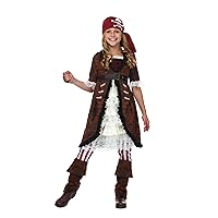 Girl's Brown Coat Pirate Costume