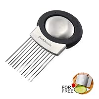 Tomato Onion Holder Guiding Stand Cutter Meat Tenderizer Easy Slicing Vegetable and Fruits 2 in 1 Kitchen Gadgets with Stainless Steel Soap Fish Odour Remover