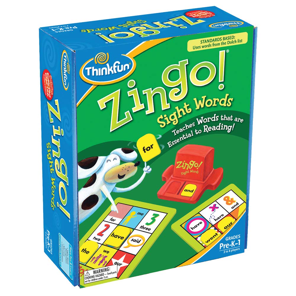 ThinkFun Zingo Sight Words Award Winning Early Reading Game for Pre-K to 2nd Grade - Toy of the Year Finalist, A Fun and Educational Game Developed by Educators for Boys and Girls, Multicolor