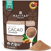 Navitas Organics Cacao Powder, Regenerative Organic Certified, Non-GMO, Fair Trade, Gluten-Free, 8oz. Bag, 15 Servings
