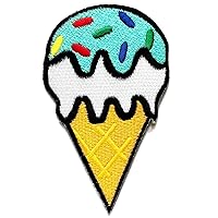Nipitshop Patches Blue ice Cream Cone Movie Cartoon Kid Embroidered Patch Sew On Iron On Patch Applique Clothes Dress Plant Hat Jeans Sewing Applique DIY Accessory