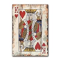 Poker Canvas Wall Art Print King of Hearts Game Room Wall Art Print Wall Decor Prints Poster With Framed