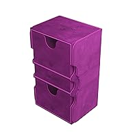 Stronghold 200+ XL Convertible Deck Box | Double-Sleeved | Card Game Protector with Accessories Drawer | Nexofyber Surface | Holds up to 200 Cards | Purple | Made by Gamegenic (GGS20113ML)