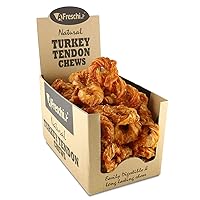 Afreschi Turkey Tendon for Dogs, Dog Treats for Signature Series, All Natural Human Grade Puppy Chew, Ingredient Sourced from USA, Hypoallergenic, Rawhide Alternative, 20 Units/Box Rope (Medium)