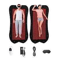 2pcs(75 * 39in) Infrared Light Therapy mat for Body Pain Relief, Near Infrared Light Therapy Blanket for Single or Double Use,Home Infrared Light Therapy Blanket for Waist Shoulder Belly Neck Knee
