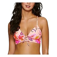 Women's Swimwear Small Lace Up Front Padded Bikini Pink S