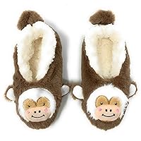 ooohyeah Womens Funny Animal Non-Slip Slippers, Novelty Fuzzy House Slippers, Cozy Sherpa Warm Cute Indoor Shoes