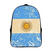 Retro Argentina Flag 16 Inch Backpack Business Laptop Backpack Double Shoulder Backpack Carry on Backpack for Hiking Travel Work