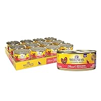 Wellness Natural Pet Food Wellness Complete Health Natural Grain Free Wet Canned Cat Food, Sliced Salmon Entree, 5.5 Ounce (Pack of 24)