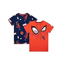 Marvel Boys Spider-Man T-Shirt 2 Pack Kids Short Sleeve Top Red and Blue 3T