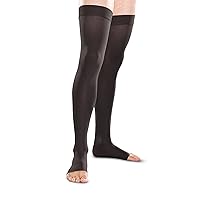 Therafirm Open-Toe Thigh High Stockings - 20-30mmHg Moderate Compression Support Nylons