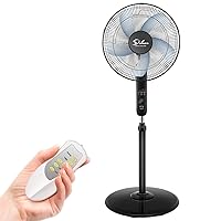 Simple Deluxe Oscillating 16″ Adjustable 3 Speed Pedestal Stand Fan with Remote Control for Indoor, Bedroom, Living Room, Home Office & College Dorm Use
