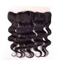 Brazilian Virgin Hair Body Wave Human Hair 13 by 4 Lace Frontal 1 Piece 18 Inches Natural Black Color Pack of 1