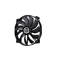 Thermaltake 200mm Pure 20 Series Black 200x30mm Thick Quiet High Airflow Case Fan with Anti-Vibration Mounting System Cooling CL-F015-PL20BL-A