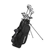 XD1 Men's Complete Golf Clubs Package Set Includes Titanium Driver, S.S. Fairway, S.S. Hybrid, S.S. 6-PW Irons, Putter, Bag, 3 H/C's Right Hand - Blue - Choose Size!