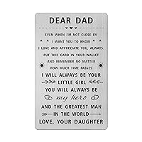 SOUSYOKYO Dad Fathers Day Dad Gifts from Daughter, Happy Birthday Dad Wallet Card for My Daddy, Personalized Bday Gift for Dad, Long Distance Hero Dad Gifts, I love You Dad Present Men