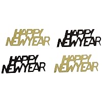 Happy New Year Fanci-Fetti (black & gold) Party Accessory (1 count) (.5 Oz/Pkg)