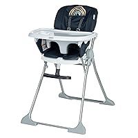 Cosco Simple Fold Adjustable Recline High Chair, Folds Flat and Stands on its own, Making it Easy to Store or take on The go, Rainbow