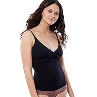 Ingrid & Isabel Basics Crossover Maternity & Nursing Cami, Seamless Support Tank, Black