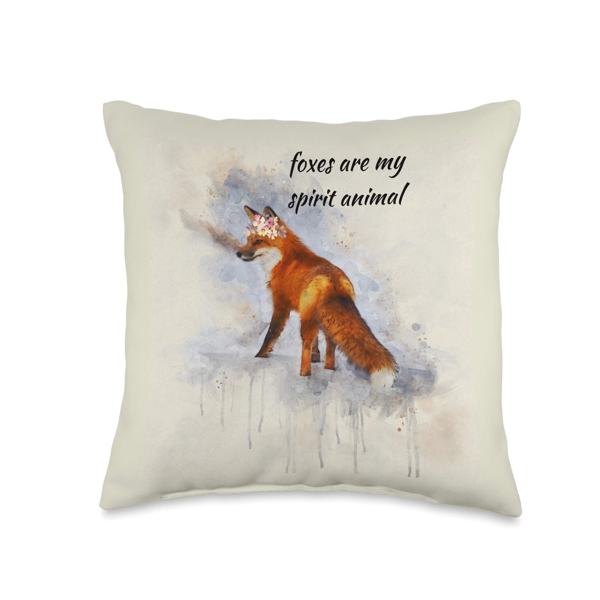 Clever Fox Foxes are My Spirit Animal Throw Pillow, 16x16, Multicolor
