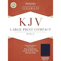 KJV Large Print Compact Bible, Blue Bonded Leather with Magnetic Flap KJV Large Print Compact Bible, Blue Bonded Leather with Magnetic Flap Bonded Leather