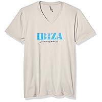 Ibiza Graphic Printed Premium Tops Fitted Sueded Short Sleeve V-Neck T-Shirt