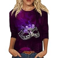 Long Sleeve Shirts for Women Pack Couples Christmas Shirts Womens Flannel Shirts Long Sleeve V Neck T Shirts for Women White Shirts for Women Gym Shirts for Women Fall Clothes Purple S