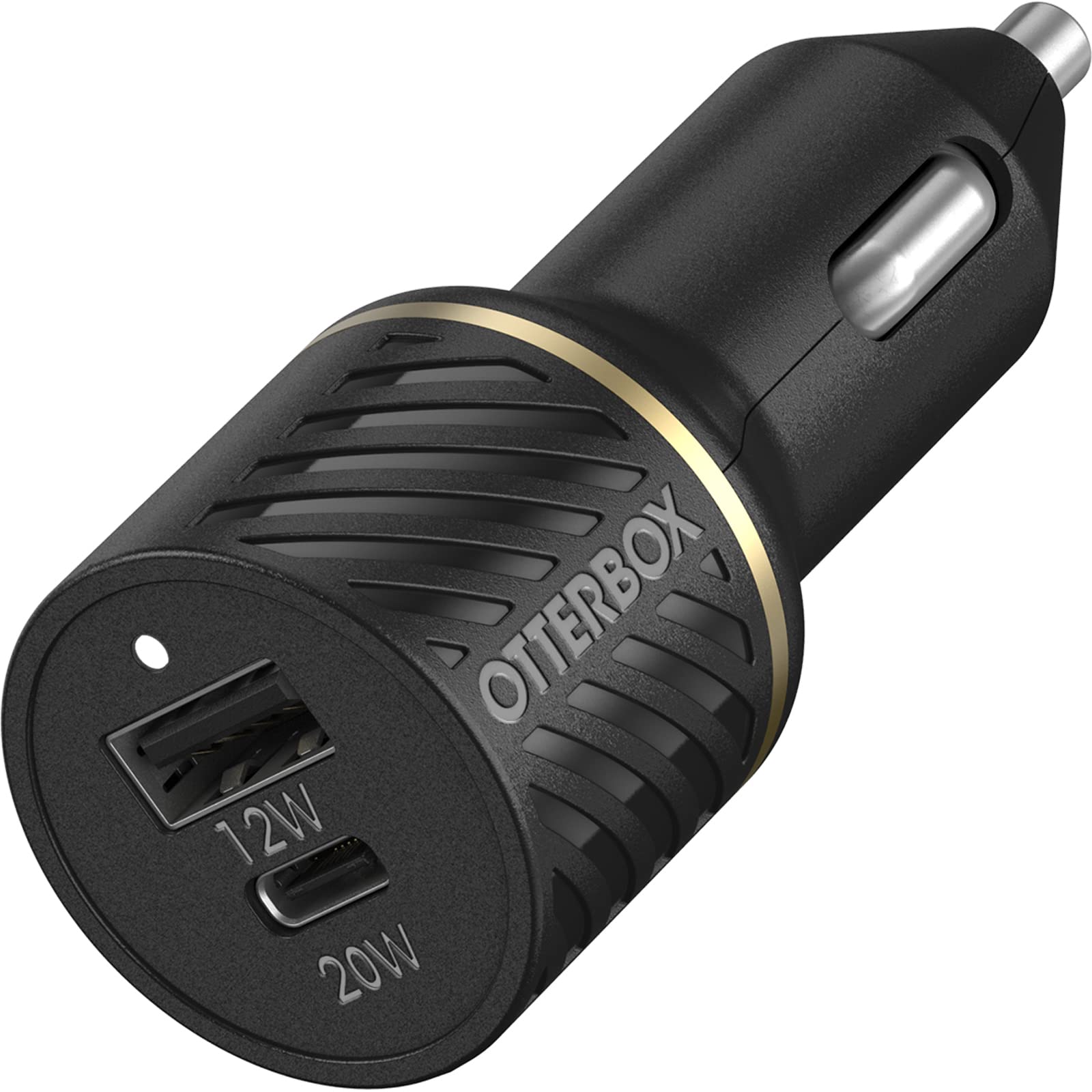 OtterBox USB-C Fast Charge Dual Port Car Charger, 50W Combined - BLACK