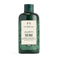 The Body Shop Tea Tree Purifying & Balancing Shampoo for Oily Hair & Scalp, Vegan, 8.4 Fl Oz