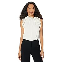 Michael Kors Dewdrop Ruffle Top Bone LG