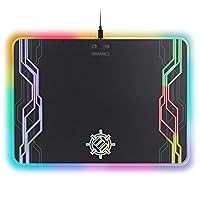 ENHANCE LED Gaming Mouse Pad RGB - Hard Mouse Pad with 7 Light Up Modes and Brightness Controls - Large Surface (13.75 x 9.8 in) with Glowing Lights and Rubber Non-Slip Grip for Desktop Gamers