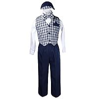 Infant Baby Boys Eton Formal Navy Blue Vest Suits Outfits Set S M L XL 2T 3T 4T