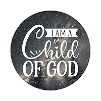 I Am A Child of God Vinyl Laptop Sticker 50 Pieces Inspiring Family Quote Vinyl Stickers Peel and Stick Round Decal Stickers for Kids Teens Adults Laptop Bumper Water Bottles 2inch